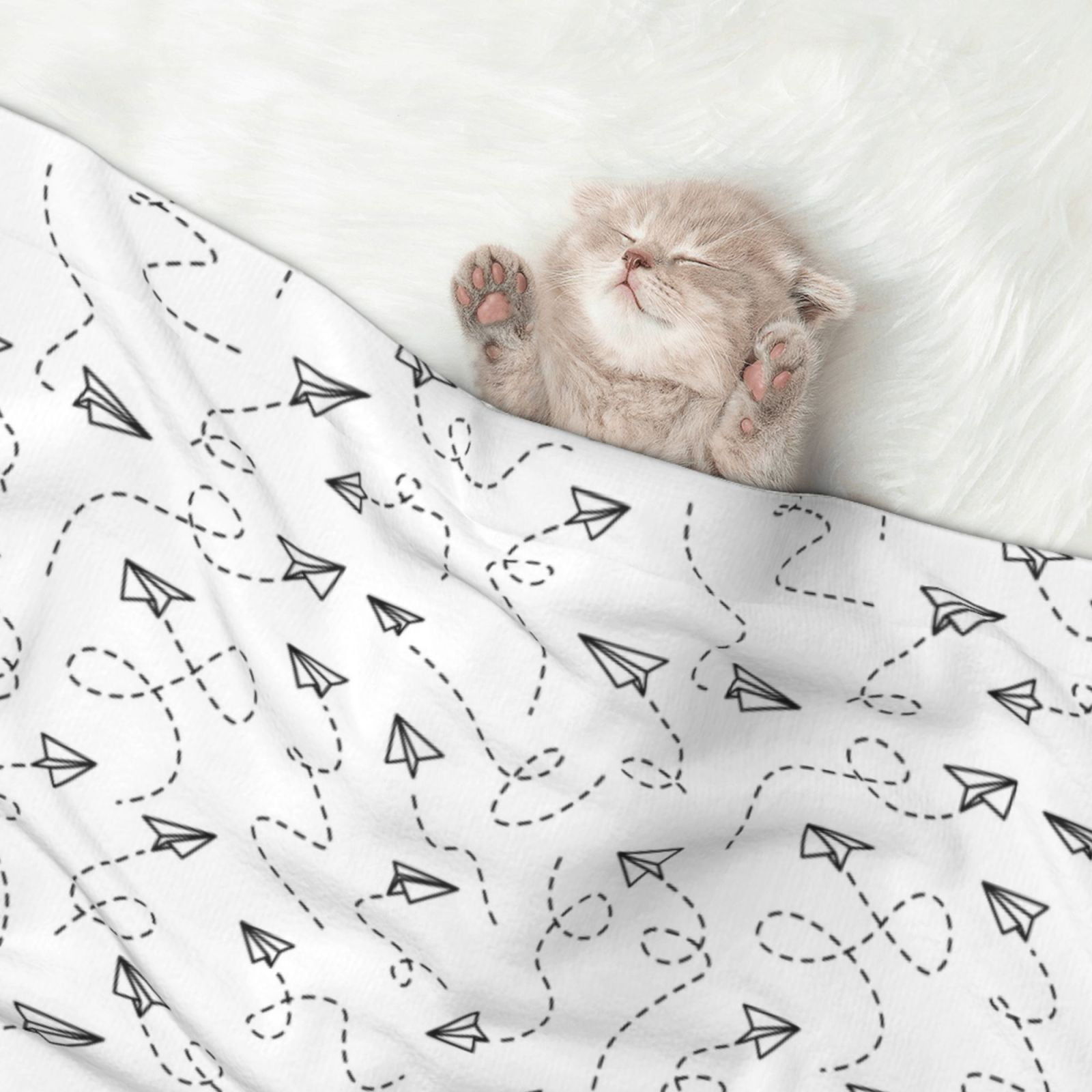 Naloa Airplane Dog Blanket, 3 Sizes Cat Blanket for Indoor Cats Large Medium Small Dog Gifts-Medium