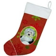 thumbnail image 2 of Old English Sheepdog Red Green Snowflakes Holiday Christmas Stocking, 2 of 2