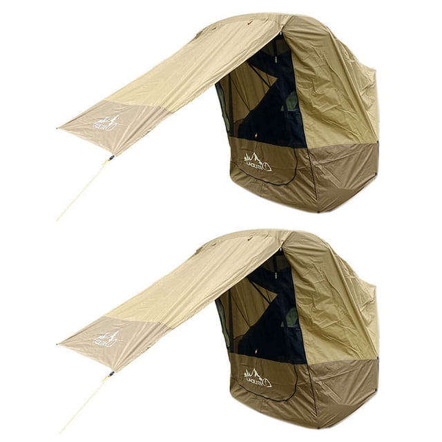 2X LADUTA Tienda de Campaña para Maletero de Coche Sombrilla Una Prueba de Lluvia Carpa de Toldo Marrón