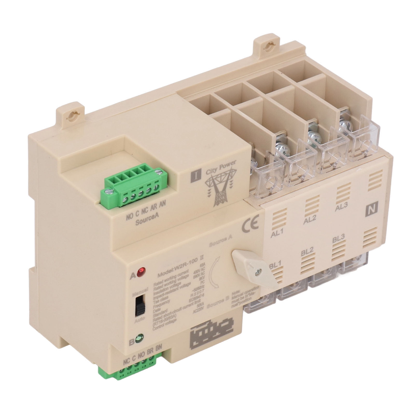 Dual Power Automatic Transfer Switch, 63A 220V Internal Knitting Thread