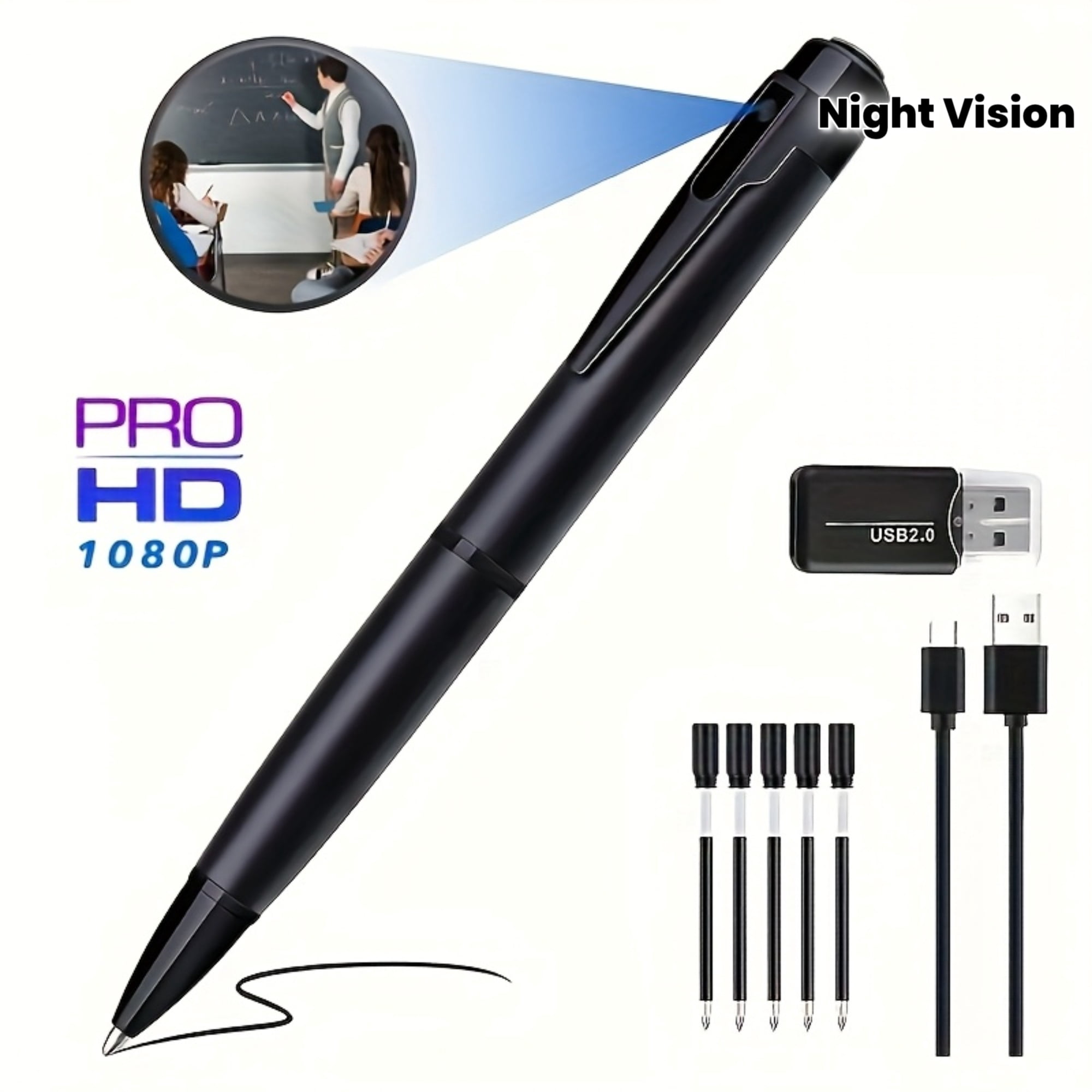 HD 1080P Portable Security Camera with Night Vision Motion Detection Two-Way Talk Pan-Tilt-Zoom Cloud/SD/USB Storage USB/Battery Powered for Indoor Outdoor