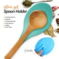 Bestonzon 2 Pcs Silicone Spoon Rests Flexible SpoonShaped Cooking Utensil Rests Ladle Spatula