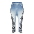 thumbnail image 4 of Pntutb Women's Panel Denim Leggings Summer Capris Leggings Yoga Pants, 4 of 6
