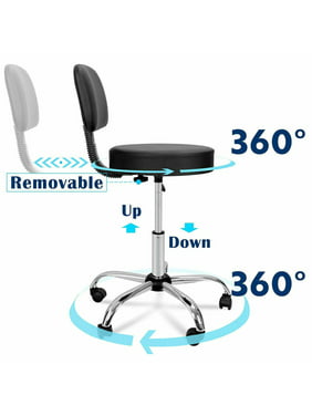 ZENY Rolling Adjustable Swivel Drafting/Medical/Spa Stool Chair with Back for Home,Shop,Tattoo,Spa