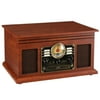 Victrola 6-in-1 Nostalgic Bluetooth Record Player with 3-speed Turntable with CD and Cassette, Maghony