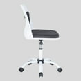 thumbnail image 6 of Home Computer Desk Chair, SYNGAR Swivel Office Chair with Adjustable Height and Back Support, Upholstered Task Chair with Lumbar Pillow, for Home, Office, Conference Room, White & Gray, D5162, 6 of 10