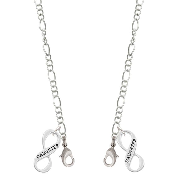 Daughter Infinity Sign Silvertone Face Mask Necklace