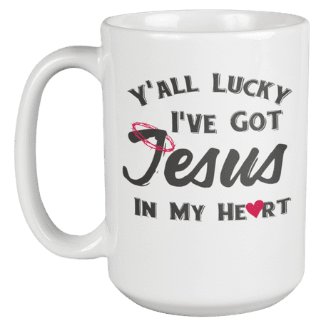 

I ve Got Jesus in My Heart Faith Coffee & Tea Mug for Men and Women (15oz)