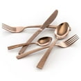 thumbnail image 2 of MegaChef  Baily 20 Piece Flatware Utensil Set, Stainless Steel Silverware Metal Service for 4 in Rose Gold, 2 of 5