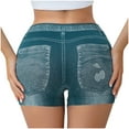 thumbnail image 6 of Karight Faux Jeans Shorts for Women Summer Mid Rise Stretchy Denim Shorts Butt Lifting Slimming Ripped Shorts for Curvy Women, 6 of 9