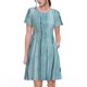 thumbnail image 1 of Balery Turquoise Wooden1 Vestidos sueltos de manga corta para mujer, vestidos de verano 2025, vestidos casuales de corte A con vuelo., 1 of 6