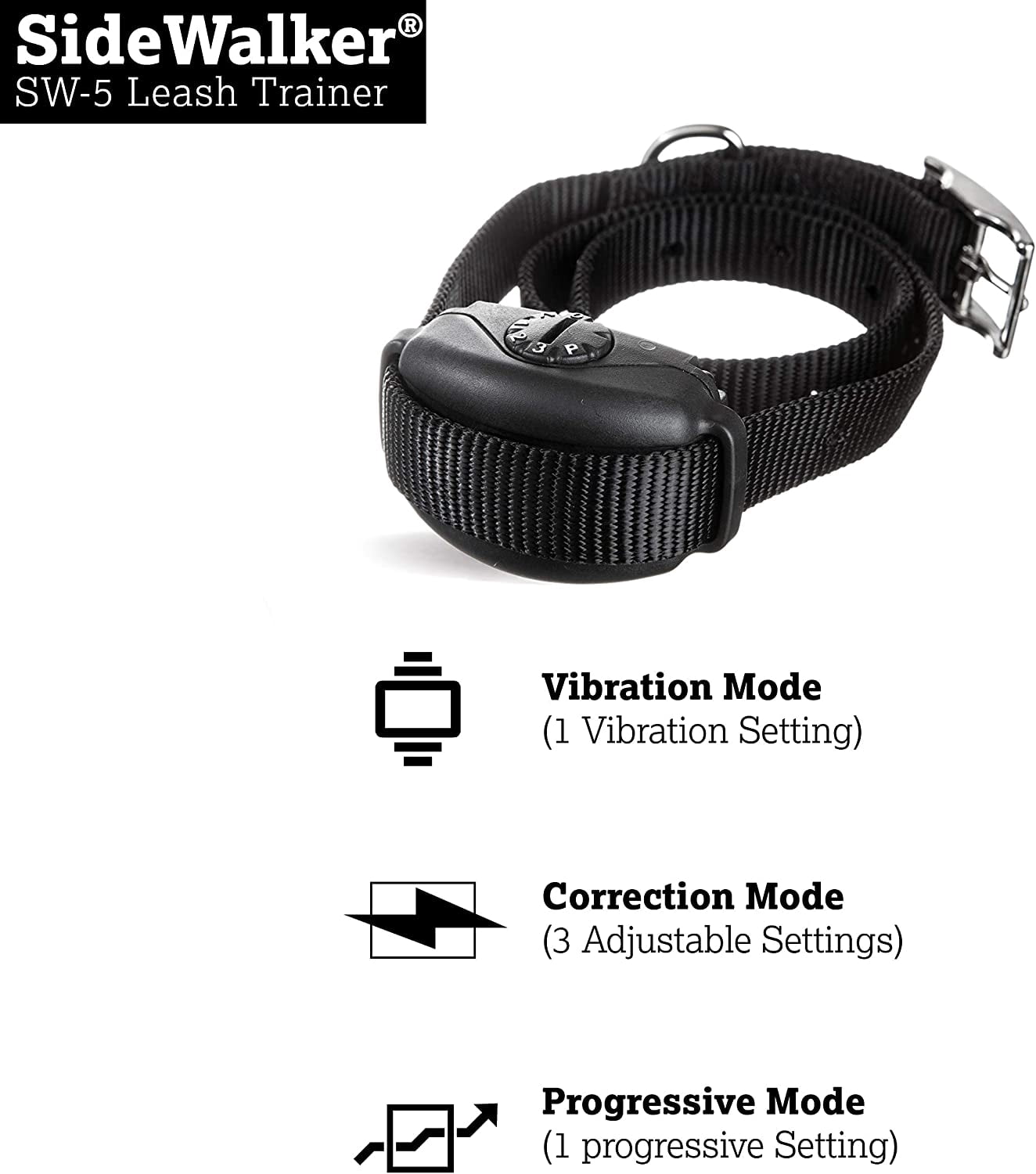 DogWatch SW-5 Dog Leash Trainer - Stop Dogs from Pulling on The Leash, Self Teaching Electronic Collar, 3 Levels of Static Stimulation, Vibration, Progressive Modes, Rechargeable, Waterproof
