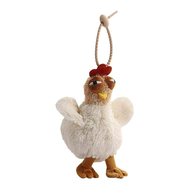Llavero de muñeco de animal, adorno de animal para regalos de cumpleaños, llave de graduación para hombres Beige