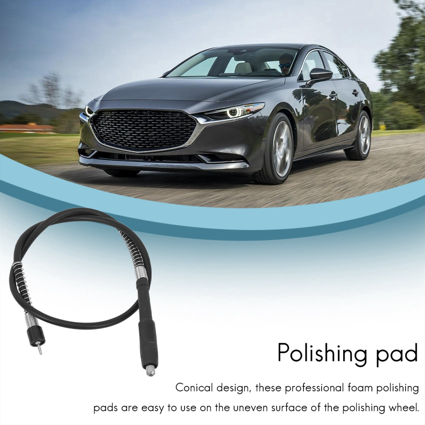Mini Detail Polisher Shaft, Car Foam Drill Polishing Pad Kit with 5/8Inch&M14 Thread, for Tool/Polishing Machine