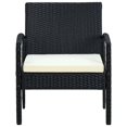 thumbnail image 2 of vidaXL Garden Chair with Cushion Poly Rattan Black, 2 of 8