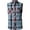Aqua, variant on Men's Casual Button Down Sleeveless Plaid Shirts