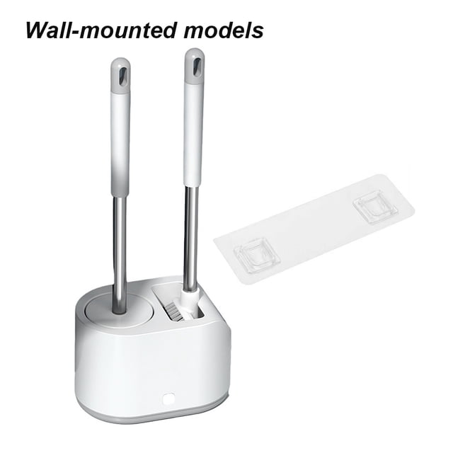 Cepillo de inodoro Mango largo Cepillo de baño Drenaje Juego de herramientas de limpieza de cocina de plástico, Montado en la pared sidaley HA006017-02B