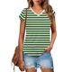 thumbnail image 2 of Eres Más Que una Camisa de Puntuación de Prueba Sexy de Manga Corta Lentejuelas Suelta Camisa de Blusa con Cuello en V, Poliéster, 2 of 8