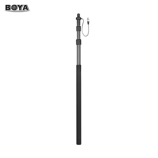 BOYA BY-PB25 Perche en Fibre de Carbone avec Câble XLR Interne pour Bras de Flèche Porte-Micro S'Étendent 8.2ft