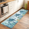 thumbnail image 3 of Teal Green Sea Turtle Large Area Rugs for Bedroom Living Room, Soft Non Slip Carpet Bedside Rug, Coastal Summer Beach Seaweed Rectangular Floor Cover Kitchen Accent Rug 2'x6' for Dining Room/Office, 3 of 9