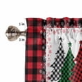 thumbnail image 5 of Red Christmas Kitchen Curtains and Valances Set, Buffalo Grid Xmas Tree Snowflake Plaid Texture Rod Pocket Window Valance Window Curtain Panels for Living Room Bedroom Laundry, 27.5x36in, 3 Pieces, 5 of 7