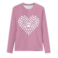 thumbnail image 4 of hxobax Women's Heart Basic Tee Funny Dog Paw Tshirt Casual Crewneck Long Sleeve Tunic Tops Pullover, 4 of 5