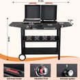 thumbnail image 3 of SIXDAY Dual Fuel Charcoal and Propane Grill Combo with Dual Lids, 12000 BTU Outdoor BBQ Grill with 2 Side Shelves for Backyard Cooking, 3 of 8