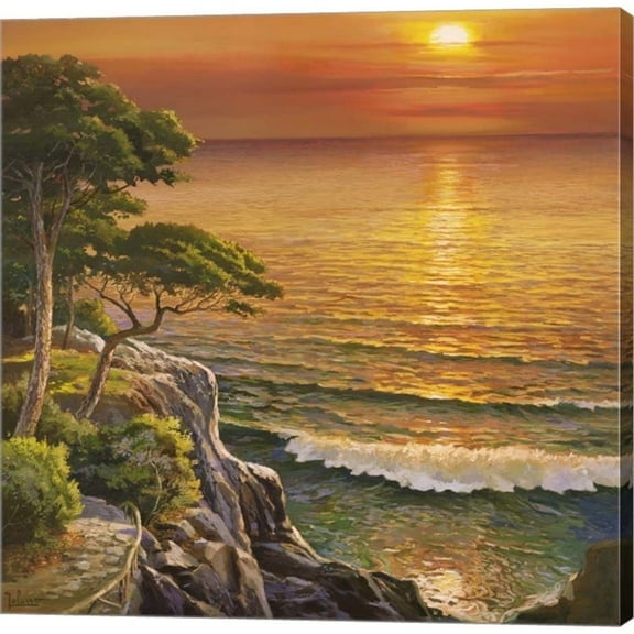 Metaverse Adriano Galasso 'Tramonto sul Mediterraneo' Canvas Art