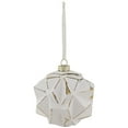 thumbnail image 2 of Northlight 3D Geometric Glass Christmas Ornament - 4" - White and Gold, 2 of 8