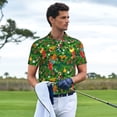 thumbnail image 2 of Kdxio Cute Christmas Stocking Bear Print Men's Short Sleeve Polo Shirt,Midweight Men's Shirt-4X-Large, 2 of 5
