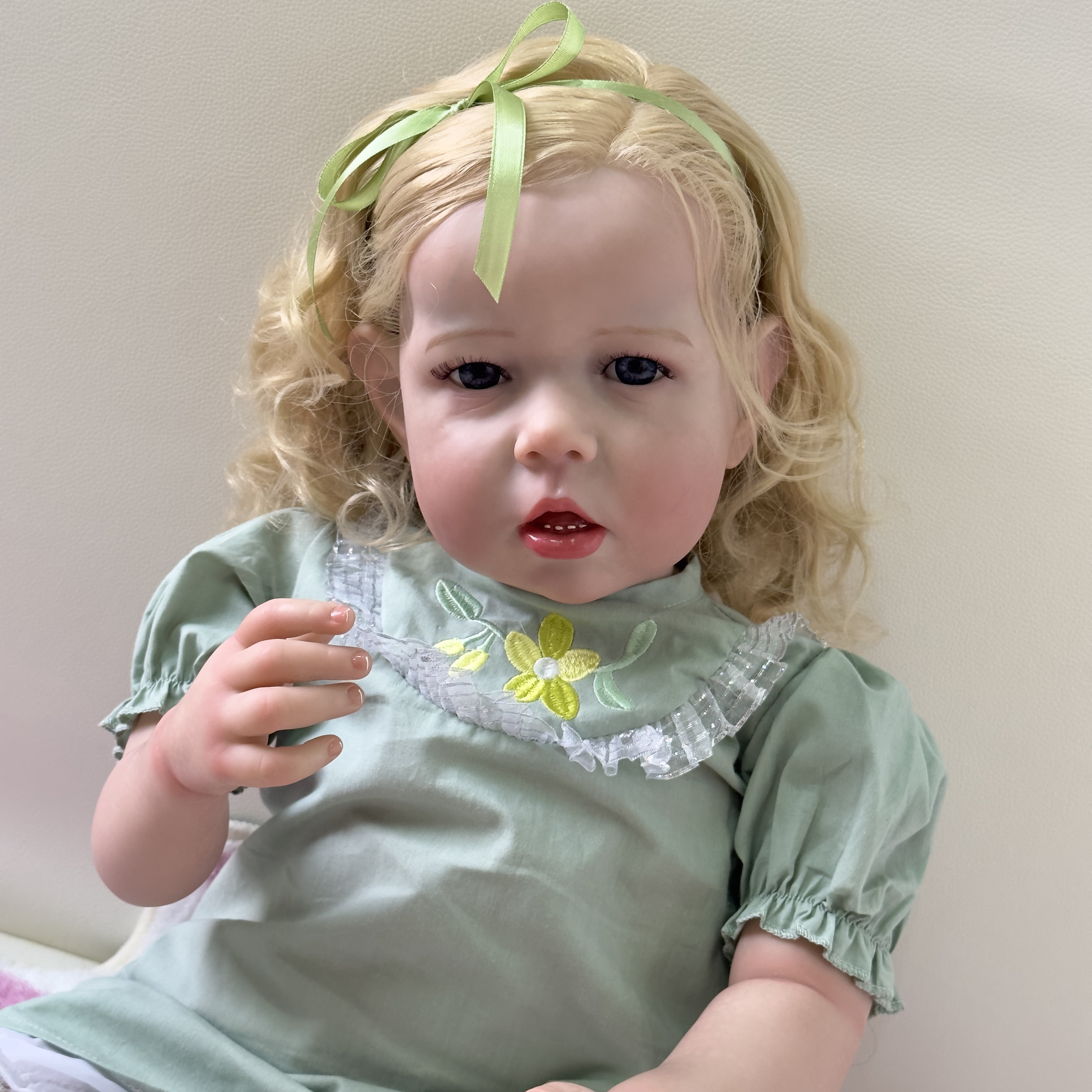 iCradle Lifelike Cuddly Reborn Baby Dolls Girl 28 inches 68 cm Realistic Toddler Baby Dolls Real Life Cloth Body Rooted Hair Blue Eyes Xmas Birthday Gift for Children