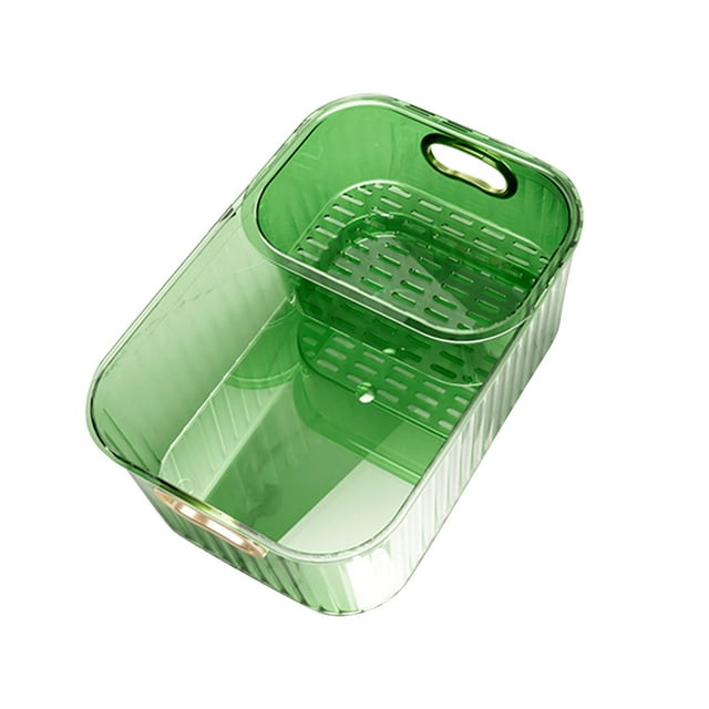 TIMIFIS Wash Basin, Multi Functional Double Layered Fruit Vegetable Basket Living Room Snack Storage Box Apartment Essentials