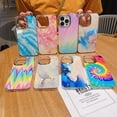 thumbnail image 3 of Funda De Lujo De Mármol Del Arco Iris Teléfono Para El iPhone 11 12 13 14 Pro Max 14 Plus 14 13 12 Cubierta Trasera Parachoques De Silicona, 3 of 4