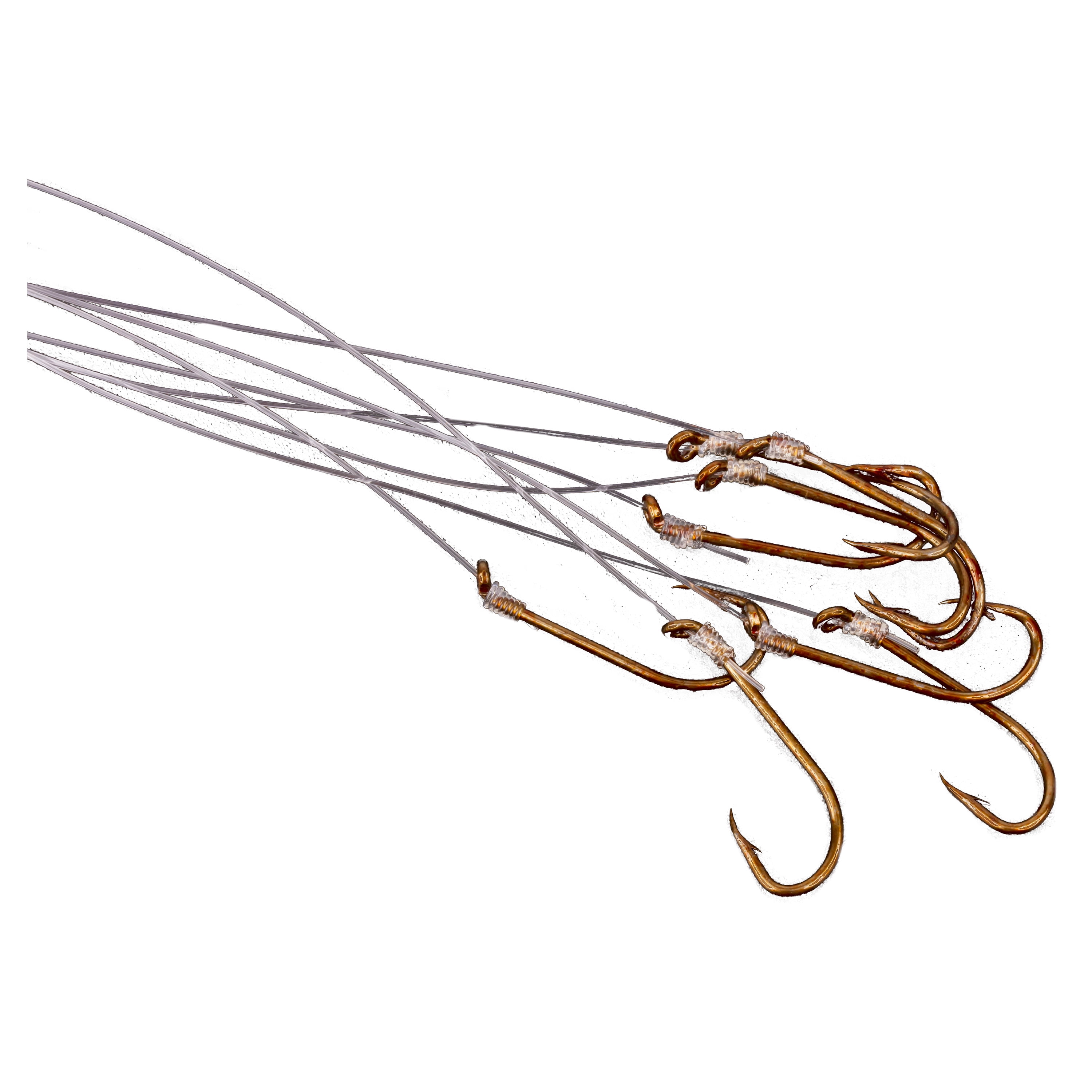 (12 pack) Ozark Trail Snelled Plain Shank Fishing Hooks, Size 6, 8-Pack