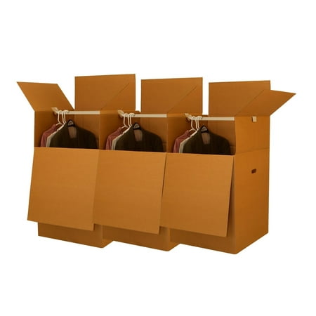 Uboxes Wardrobe Moving Boxes, 24x24x40in, 3 Pack, Tall (Best Place To Get Moving Boxes)