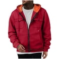 thumbnail image 2 of Namayuj Zip Up Hoodies for Men Casual Solid Color Hooded Sweatshirt Travel Sweater Tops Work Long Sleeve Hoodie with Pcokets, 2 of 5