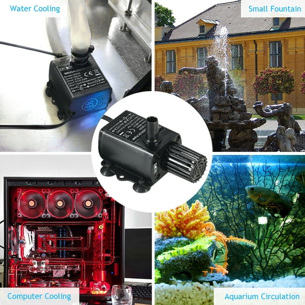 Pompe à eau submersible d'aquarium, pompe à eau de fontaine  ultra-silencieuse avec ventouses, pompe d'aquarium réglable par pompage de  fond