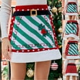 thumbnail image 2 of Youmylove Women Christmas Knit Mini Skirt Dots Mistletoe Pattern Sequin Hem Xmas Skater Short Skirts Casual Versatile Beach Trendy, 2 of 9