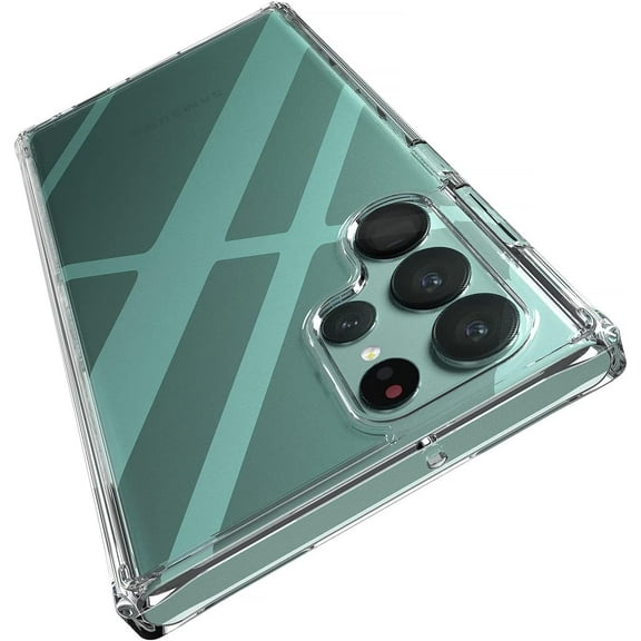 Poetic Lumos Case for Samsung Galaxy S22 Ultra 5G, Ultra Slim Thin Anti-Yellow Case, Clear