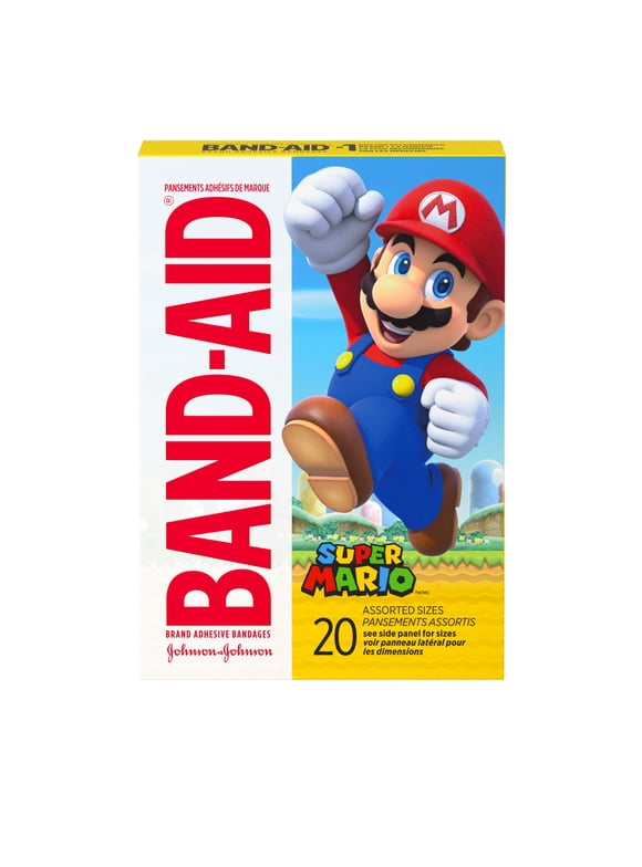 Band-Aid Brand Bandages for Kids with Nintendo Super Mario, 20 ct