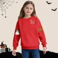 thumbnail image 2 of IUYRTFE Girls Halloween Fashion Print Pullover Sweatshirt Kids Casual Warm Long Sleeve Top Toddler Cozy Fall Winter Outfit Playdate Holiday Party Apparel(Red,6 Years), 2 of 6