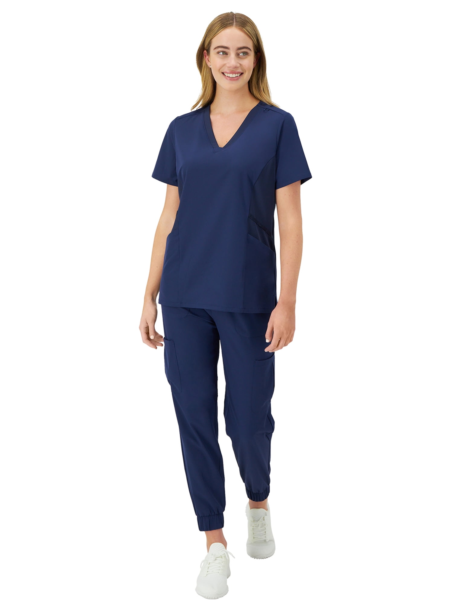 Hanes Women's Scrubs V-Neck Scrub Top, Comfort Fit, Short Sleeve, 2-Pockets, Sizes XS-3XL