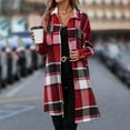 thumbnail image 5 of SYMOID Womens Red Plaid Shacket - Oversized Relaxed Fit Long Sleeve, Lightweight for Spring Fall, with Chest Pockets, Sizes S-XXL,Size L, 5 of 6