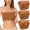 Brown, variant on Womens Bras Strapless No Underwire Bralettes Wirefree Padded Stretch Bra Plus Size Crop Tube Top Bra 3 Pack