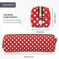 thumbnail image 3 of Disketp Red Polka Dot Estuche de Lápices de Cuero con Cierre, Estuche Compacto para Papelería, Bolígrafos y Accesorios Pequeños, 3 of 7