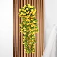 thumbnail image 4 of Hanging Flowers Artificial Violet Flower Wall Wisteria Basket Hanging Garland Flowers Fake Silk Orchid, 4 of 6