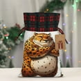 thumbnail image 5 of KLL Cartoon Cheetah With Attitude for Christmas Gift Bag,Christmas Burlap Goody Gift Bags with Plaid Drawstrings for Xmas Presents Holiday Party Favor Treats Candy-Black, 5 of 8