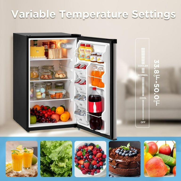 Midea 3.3 Cu. Ft. Compact Mini Refrigerator, Silver, New - Walmart.com