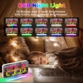 thumbnail image 4 of 7”Digital Alarm Clock for Home Bedroom, RGB 10 Colors Night Light&11 Colors Digits Time LED Display Number, Electric Alarm Clocks Mirror Surface w/Diming Mode,Snooze,12/24H,Buzzer Volume,Dual USB Port, 4 of 10
