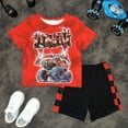 thumbnail image 3 of Boys' Red Zombie Truck Graphics Tee and Checkered Shorts Set 2Pcs Summer Casual Clothes From 18m-6y, 3 of 8